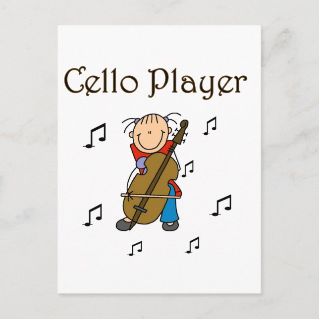 Cello Player Tshirts and Gifts Postcard (Front)