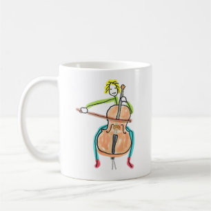 Cello Playing Stickman Coffee Mug