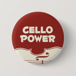 Cello Power! 6 Cm Round Badge