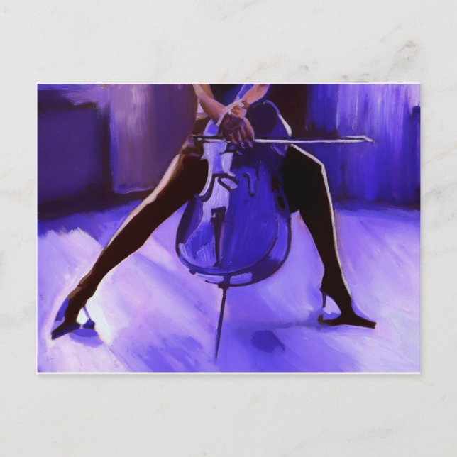 Cello-purple design postcard (Front)