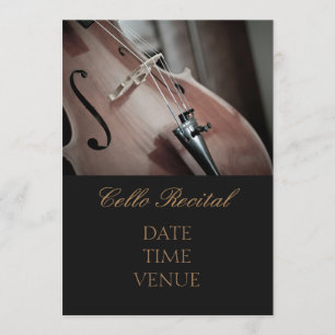 Cello Recital elegant stylish performance Invitation
