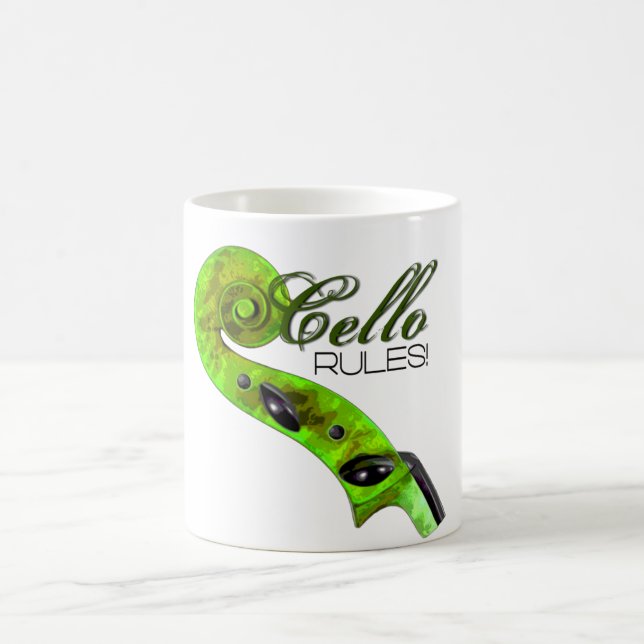 Cello Rules - green Coffee Mug (Center)