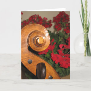 Cello Scroll Flowers greeting card