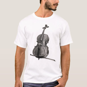 Cello Sketch Black & White Drawing T-Shirt