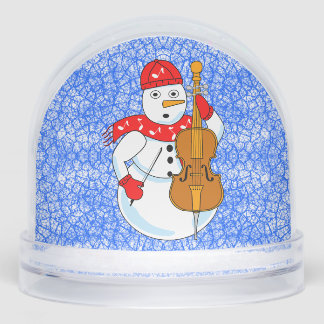 Cello Snowman Snow Globe