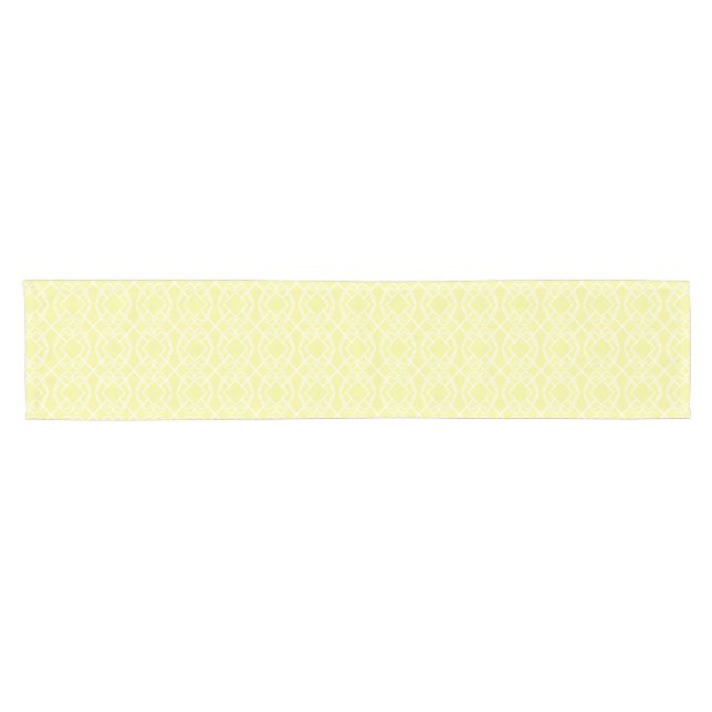 Cello Soft Butter Yellow Trellis Design Short Table Runner (Horizontal)
