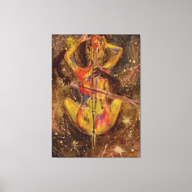 Cello Space Sonata Canvas Print - Abstract Paintin (Front)