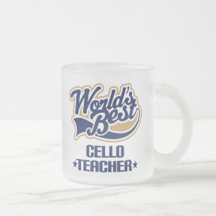 Cello Teacher Gift Frosted Glass Coffee Mug