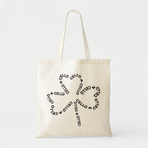 Cello Text Shamrock Tote Bag