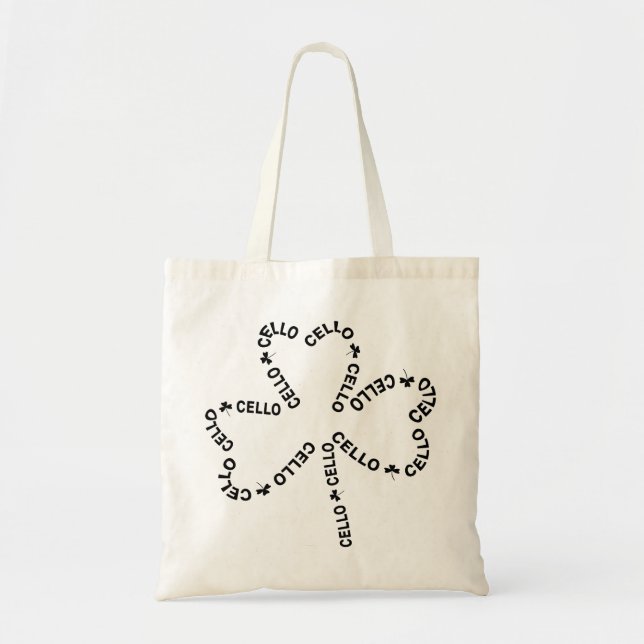 Cello Text Shamrock Tote Bag (Front)