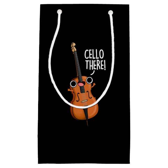 Cello There Funny Music Pun Dark BG Small Gift Bag (Front)