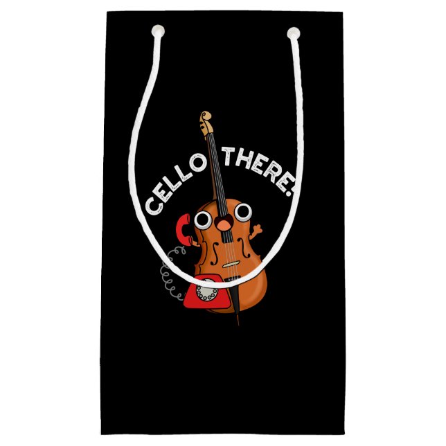 Cello There Funny Telephone Pun Dark BG Small Gift Bag (Front)