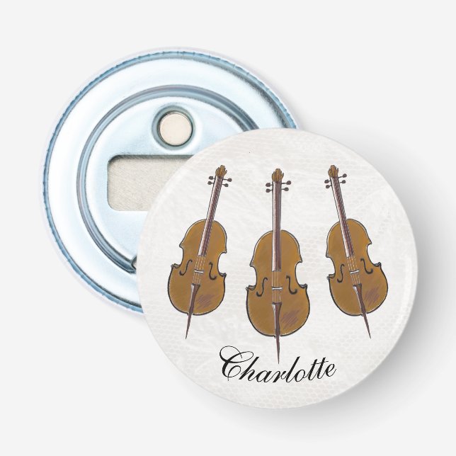 Cello trio personalised bottle opener (Front)
