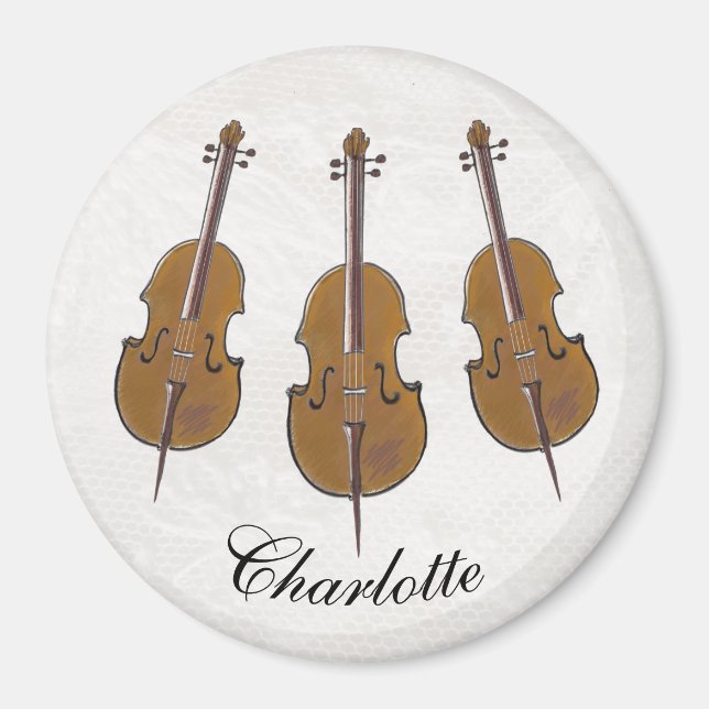 Cello trio personalised magnet (Front)