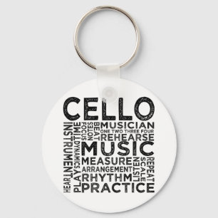 Cello Typography Key Ring