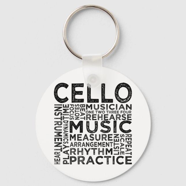 Cello Typography Key Ring (Front)