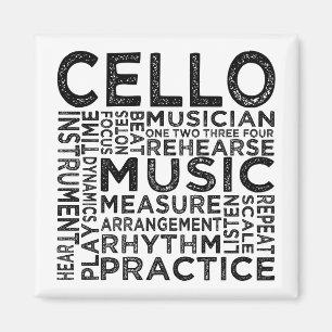 Cello Typography Magnet