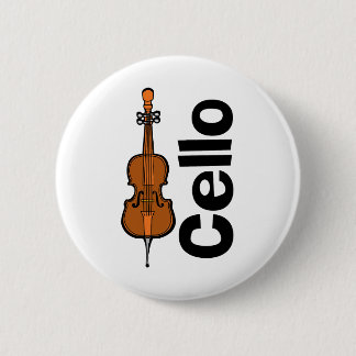 Cello Vertical Text 6 Cm Round Badge