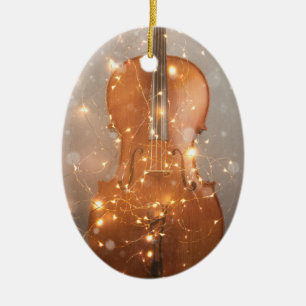 Cello with lights Christmas ornament