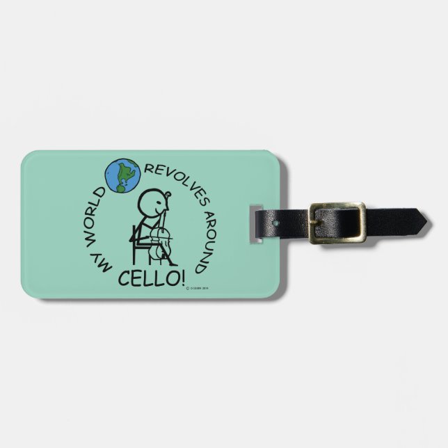 Cello - World Revolves Around Luggage Tag (Front Horizontal)