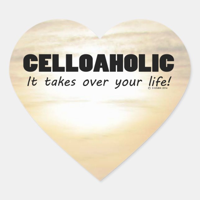 Celloaholic Life Heart Sticker (Front)