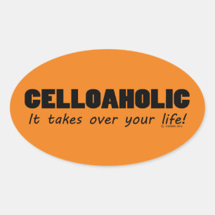 Celloaholic Life Oval Sticker