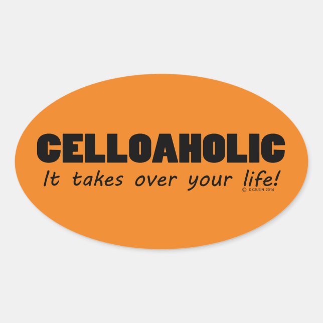 Celloaholic Life Oval Sticker (Front)