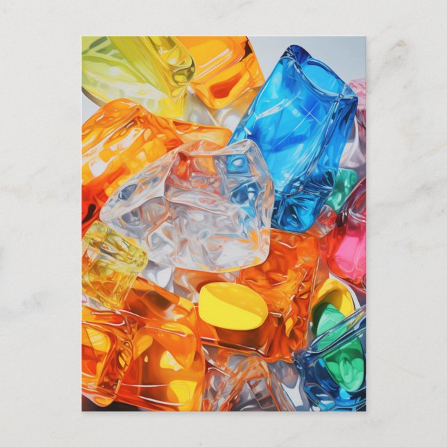 Cellophane gems postcard (Front)