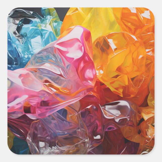 Cellophane gems square sticker (Front)