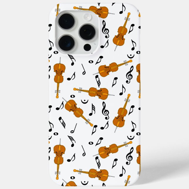 Cellos and Black Music Notes Case-Mate iPhone Case (Back)