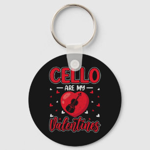 Cellos Are My Valentine Cellist Valentine's Day Ce Key Ring