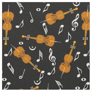 Cellos Music Notes Pattern Fabric