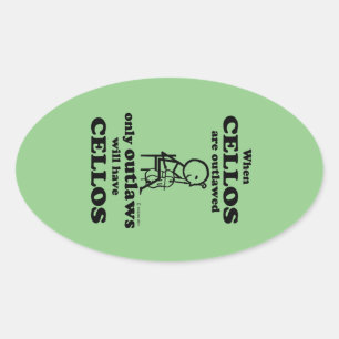 Cellos Outlawed Oval Sticker