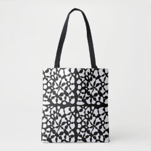 Cells Abstraction Black White Tote Bag