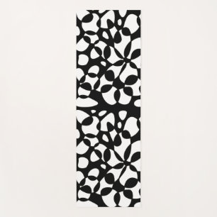Cells Abstraction Black White Yoga Mat