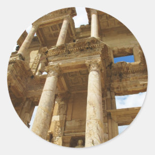 Celsius Library, famous  Roman building - Ephesus Classic Round Sticker