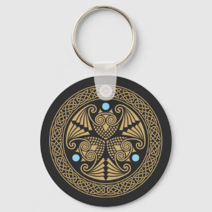 Celtic 3 Owls Key Ring