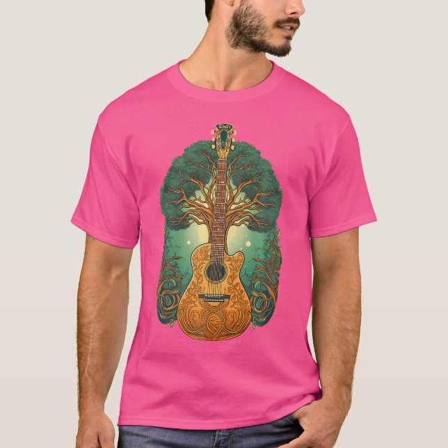 Celtic Acoustic Guitar Tree Of Life Guitar Shirt F (Front)