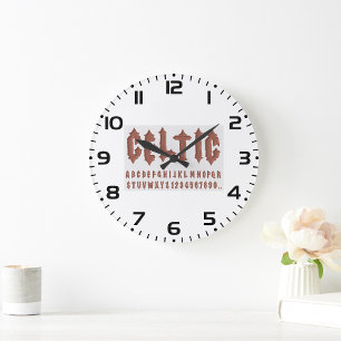 Celtic Alphabet Font Large Clock