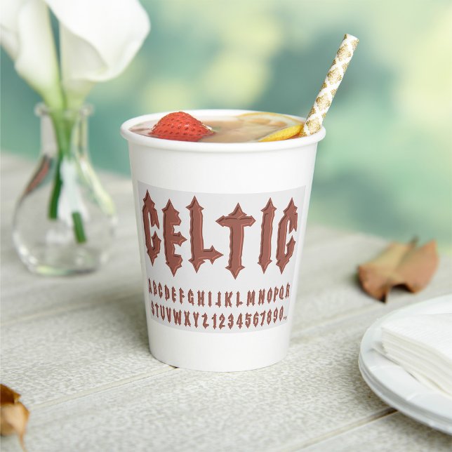 Celtic Alphabet Font Paper Cups (Creator Uploaded)