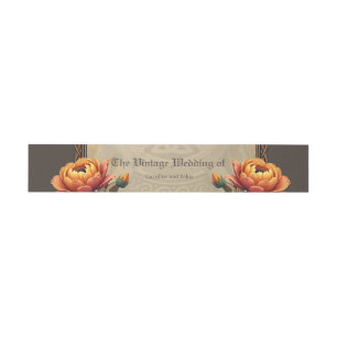 Celtic art and floral splendour in warm tones.  invitation belly band