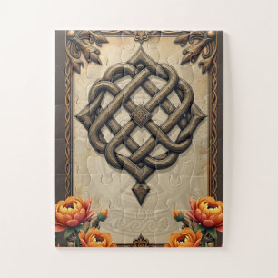 Celtic art and floral splendour in warm tones. jigsaw puzzle