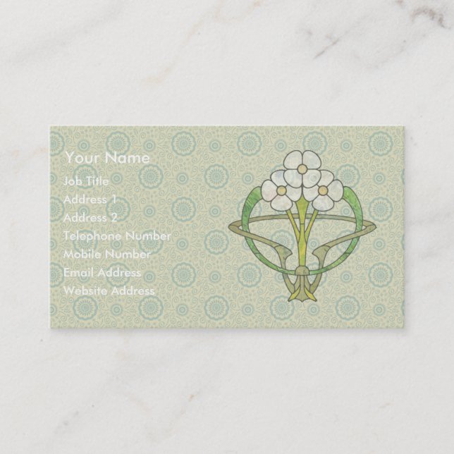 Celtic art deco floral design t2 business card (Front)