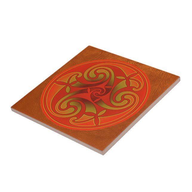 Celtic Art Spiral Design Tile (Side)