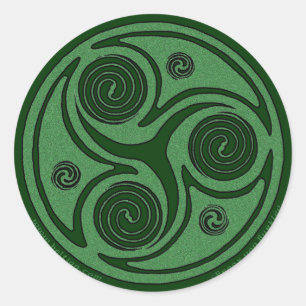 Celtic Art Sticker, Triskel Spiral #2 Classic Round Sticker