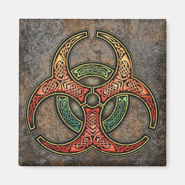 Celtic Biohazard Square Magnet (Front)