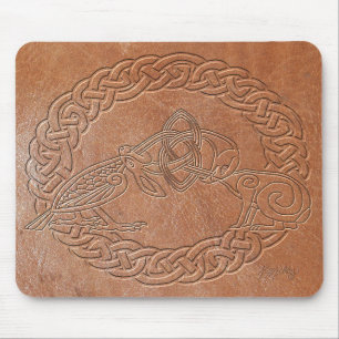 Celtic Bird and Rabbit with Frame Mouse Mat