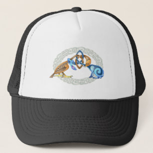 Celtic Bird and Rabbit with Frame Trucker Hat