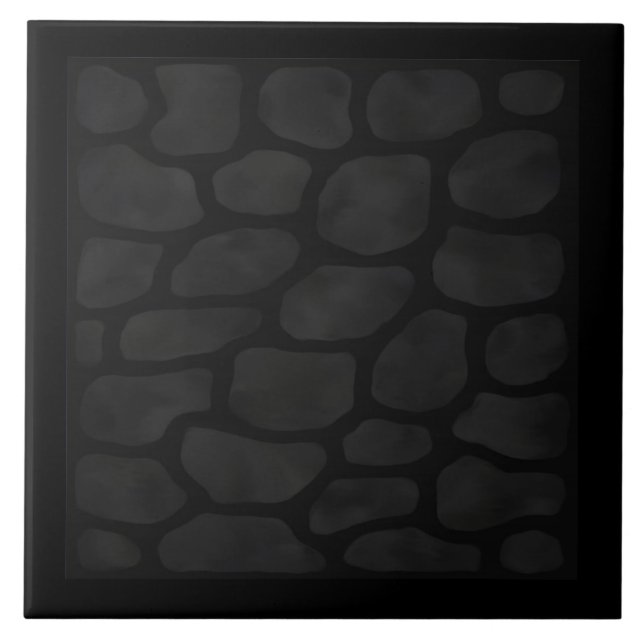 Celtic Black Stone with Black Border Ceramic Tiles (Front)