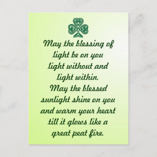 celtic blessing shamrock postcard